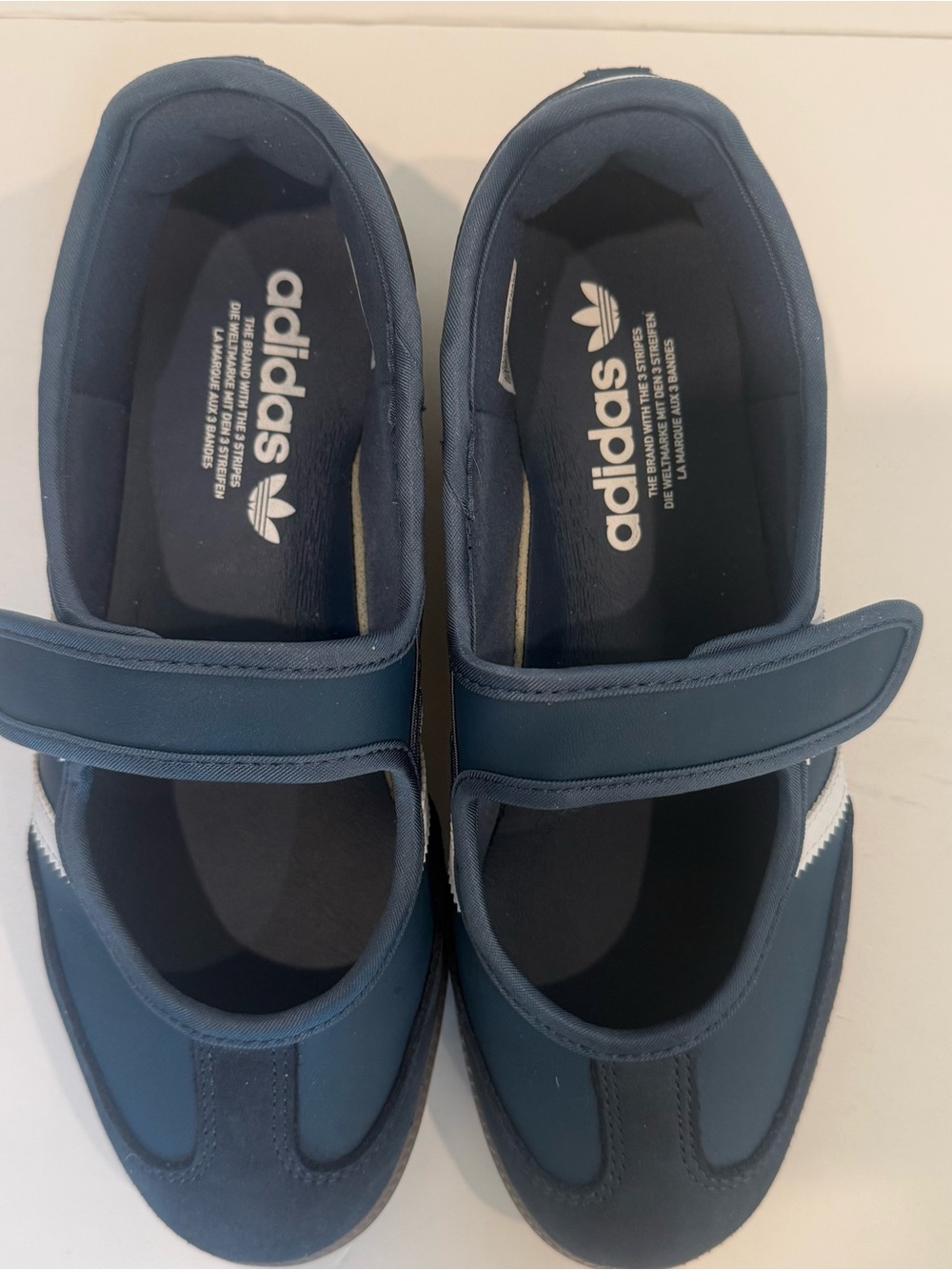 adidas Samba Velcro Sneakers in Navy and White - Picture 3 of 7